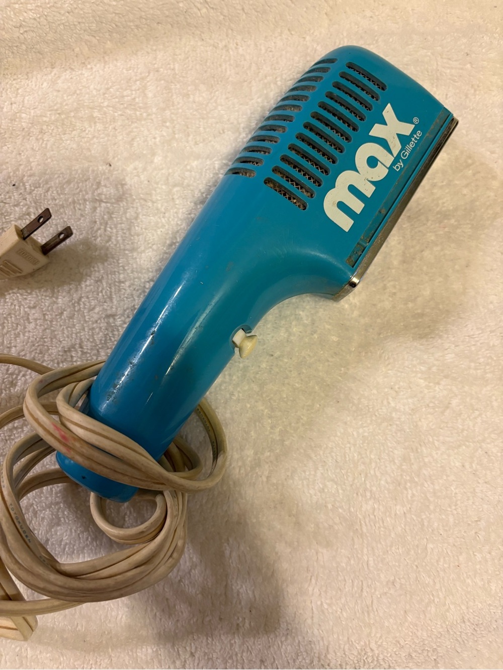 Vintage 1950 1960 Max by Gillette Blue Hair Dryer Electric Power Unisex Working